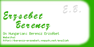 erzsebet berencz business card