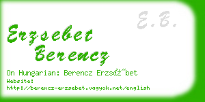 erzsebet berencz business card